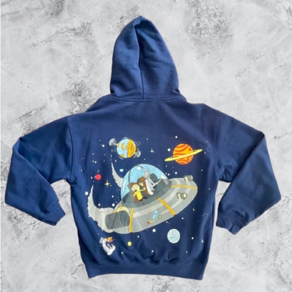 Rick and Morty Navy Blue Hoodie (Pre-Owned) - Picture 4 of 5